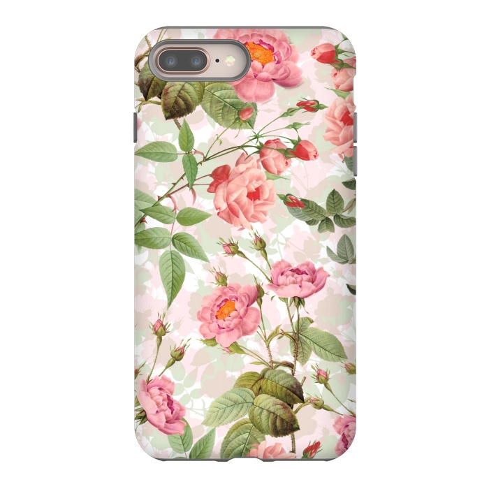 iPhone 7 plus StrongFit Blush Roses Garden - Hand drawn vintage roses by  Utart