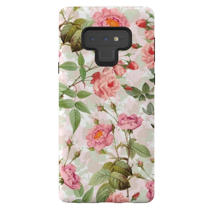 Galaxy Note 9 StrongFit Blush Roses Garden - Hand drawn vintage roses by  Utart