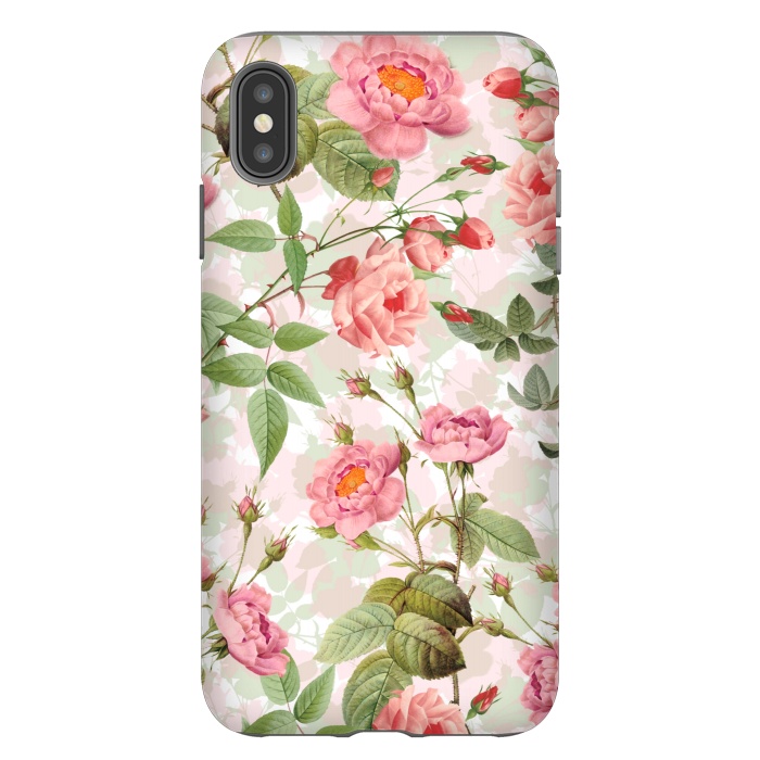 iPhone Xs Max StrongFit Blush Roses Garden - Hand drawn vintage roses by  Utart