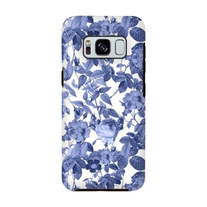 Galaxy S8 StrongFit Chinoiserie Blue Rose Garden - Vintage Roses by  Utart