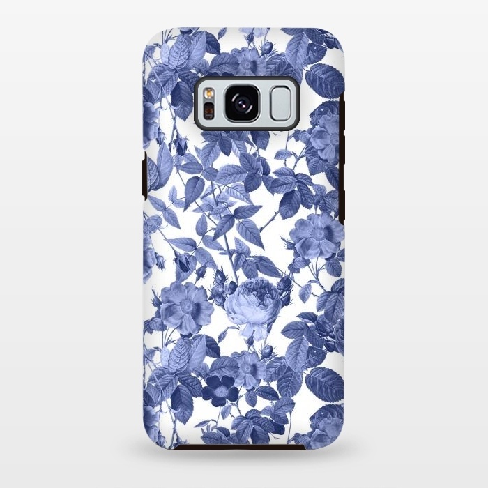 Galaxy S8 plus StrongFit Chinoiserie Blue Rose Garden - Vintage Roses by  Utart