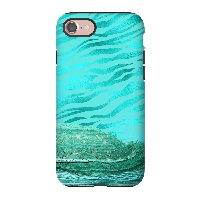 iPhone 7 StrongFit Turquoise Tiger skin with thick paint strokes by  Utart
