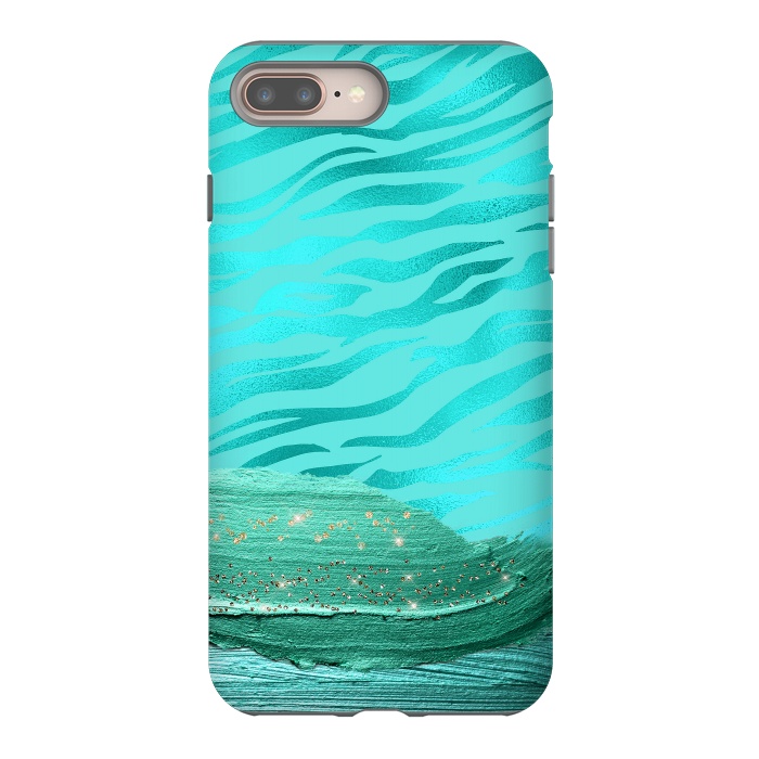 iPhone 7 plus StrongFit Turquoise Tiger skin with thick paint strokes by  Utart