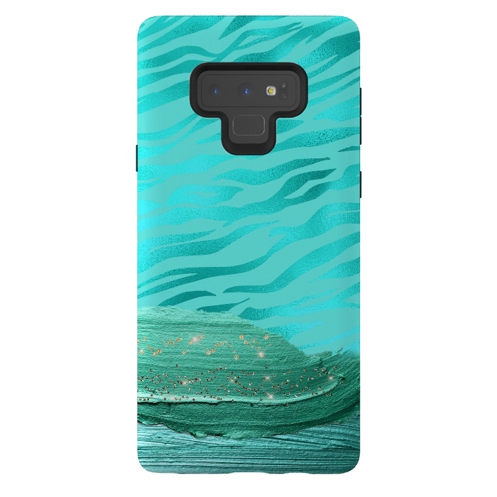 Galaxy Note 9 StrongFit Turquoise Tiger skin with thick paint strokes by  Utart