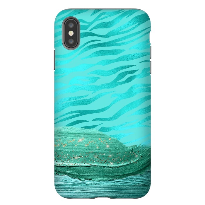 iPhone Xs Max StrongFit Turquoise Tiger skin with thick paint strokes by  Utart