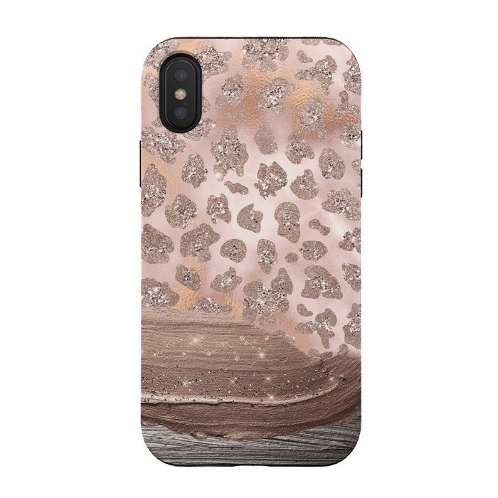 iPhone Xs / X StrongFit Blush Cheetah Skin with thick paint strokes by  Utart