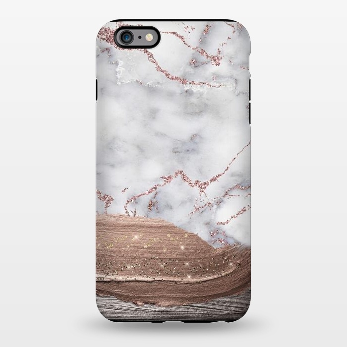 iPhone 6/6s plus StrongFit Blush thick paint strokes on Marble with rosegold veins by  Utart