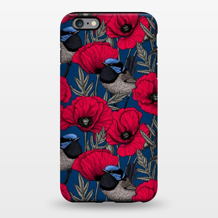 iPhone 6/6s plus StrongFit Fairy wren and poppies by Katerina Kirilova