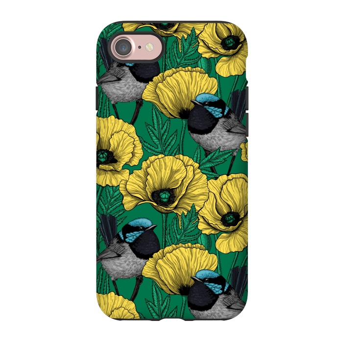 iPhone 7 StrongFit Fairy wren and poppies 2 by Katerina Kirilova