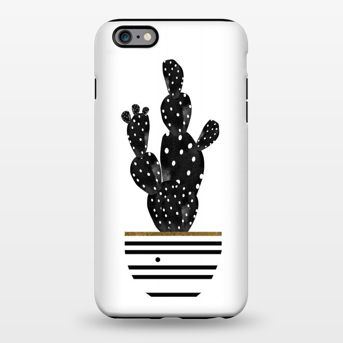 iPhone 6/6s plus StrongFit Cactus In Black  by Amaya Brydon