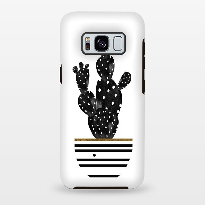 Galaxy S8 plus StrongFit Cactus In Black  by Amaya Brydon