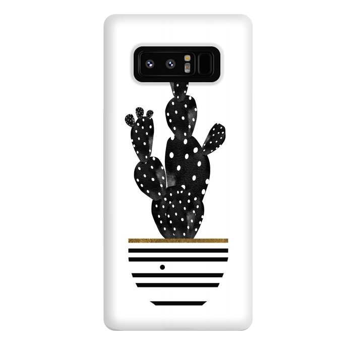 Galaxy Note 8 StrongFit Cactus In Black  by Amaya Brydon