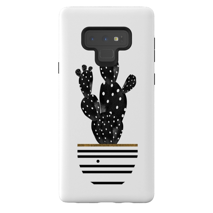 Galaxy Note 9 StrongFit Cactus In Black  by Amaya Brydon