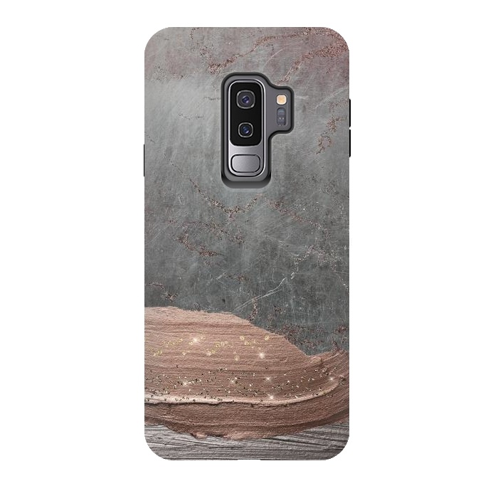 Galaxy S9 plus StrongFit Blush thick hand drawn strokes on Concrete by  Utart