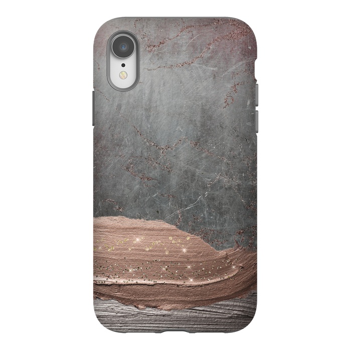 iPhone Xr StrongFit Blush thick hand drawn strokes on Concrete by  Utart