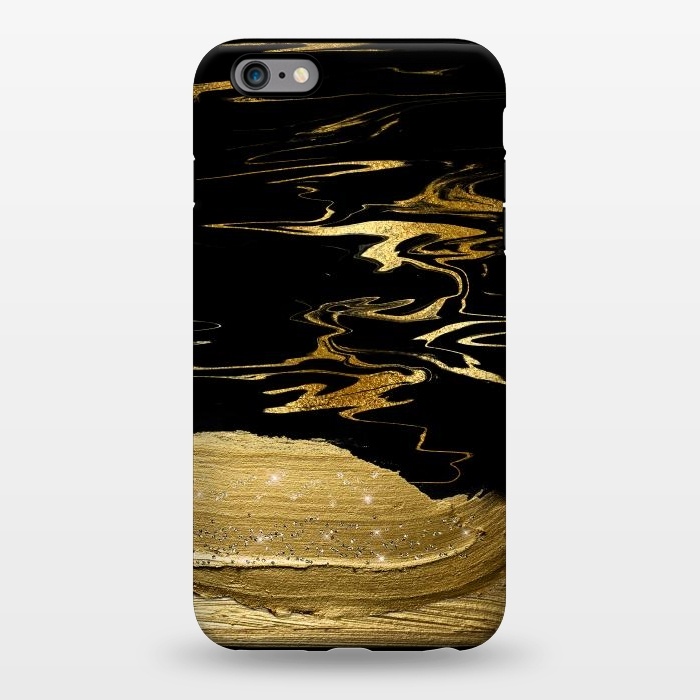 iPhone 6/6s plus StrongFit Gold thick hand drawn strokes on black and gold marble by  Utart