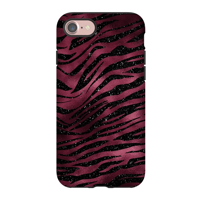 iPhone 7 StrongFit Bordeaux and black Tiger Skin by  Utart