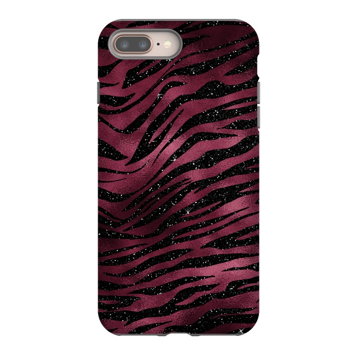 iPhone 7 plus StrongFit Bordeaux and black Tiger Skin by  Utart