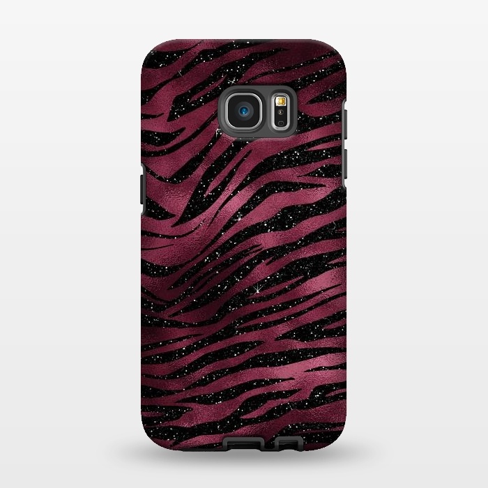 Galaxy S7 EDGE StrongFit Bordeaux and black Tiger Skin by  Utart