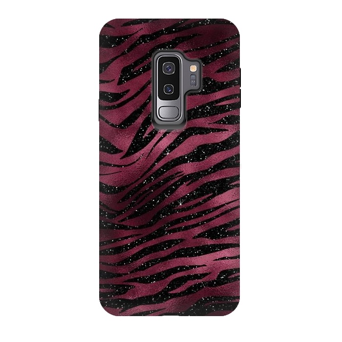 Galaxy S9 plus StrongFit Bordeaux and black Tiger Skin by  Utart
