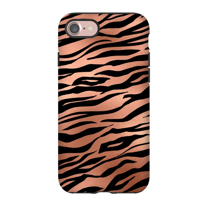 iPhone 7 StrongFit Copper and Black Tiger Skin by  Utart