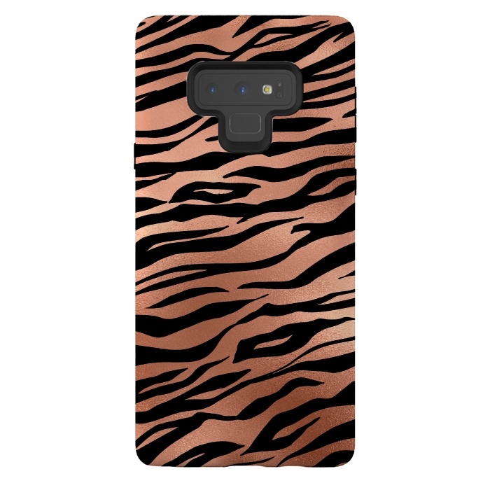 Galaxy Note 9 StrongFit Copper and Black Tiger Skin by  Utart