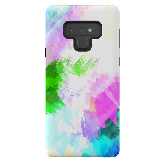 Galaxy Note 9 StrongFit Abstract watercolor paint by Bledi