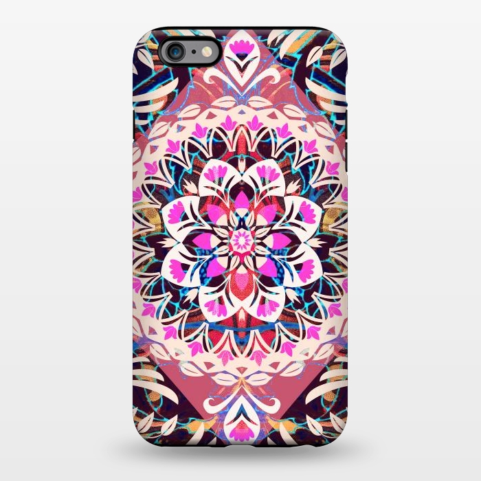 iPhone 6/6s plus StrongFit Vibrant pink floral ethnic mandala by Oana 