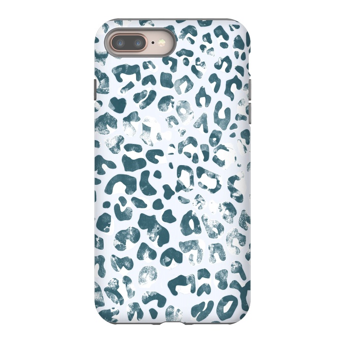 iPhone 7 plus StrongFit textured turquoise leopard print by Oana 