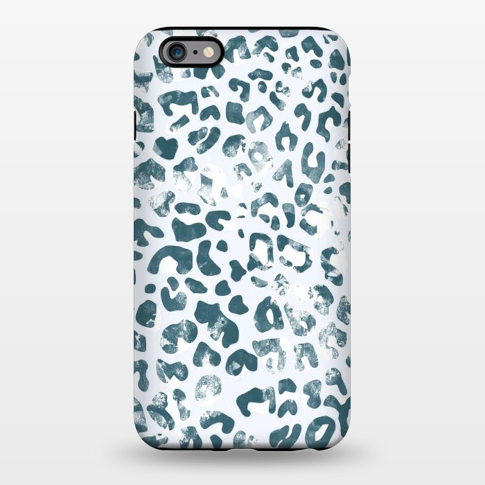 iPhone 6/6s plus StrongFit textured turquoise leopard print by Oana 