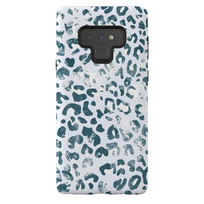 Galaxy Note 9 StrongFit textured turquoise leopard print by Oana 