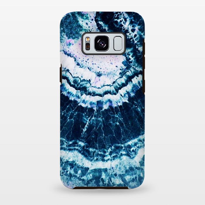 Galaxy S8 plus StrongFit Dark indigo blue agate marble art by Oana 