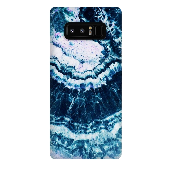 Galaxy Note 8 StrongFit Dark indigo blue agate marble art by Oana 