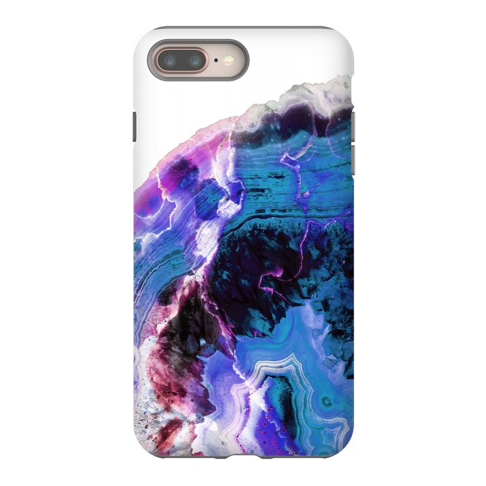 iPhone 7 plus StrongFit Deep blue purple agate marble art by Oana 