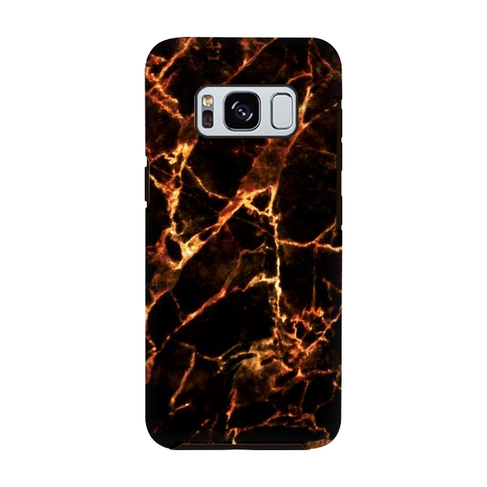 Galaxy S8 StrongFit Golden cracks marble  by Oana 