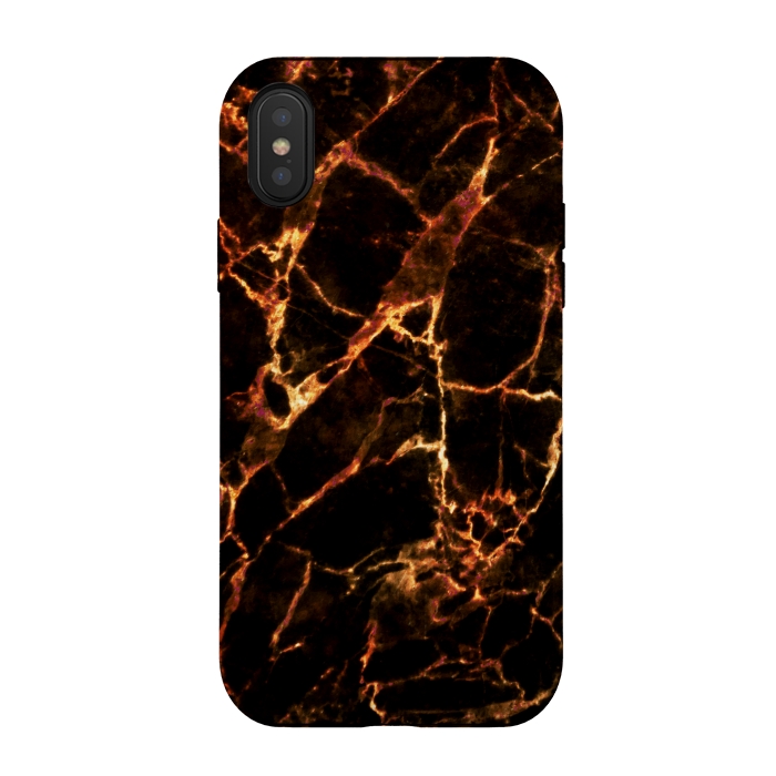 iPhone Xs / X StrongFit Golden cracks marble  by Oana 