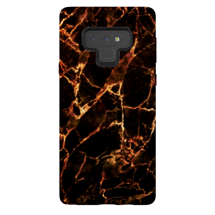 Galaxy Note 9 StrongFit Golden cracks marble  by Oana 