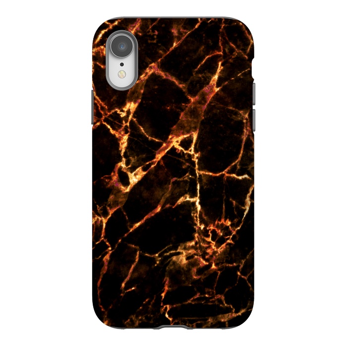 iPhone Xr StrongFit Golden cracks marble  by Oana 