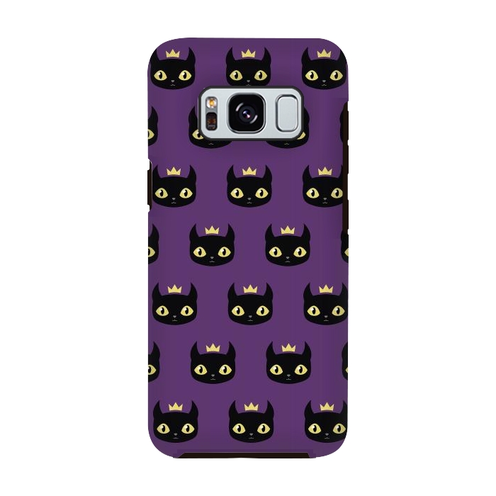 Galaxy S8 StrongFit Black cat pattern by Laura Nagel