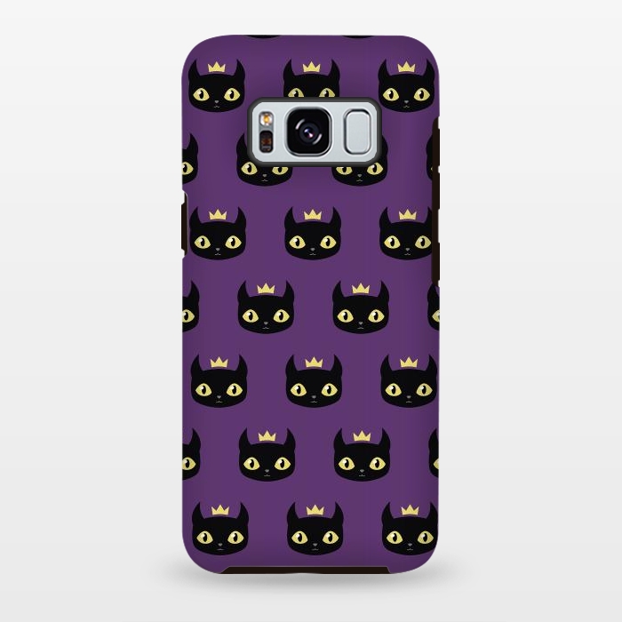 Galaxy S8 plus StrongFit Black cat pattern by Laura Nagel