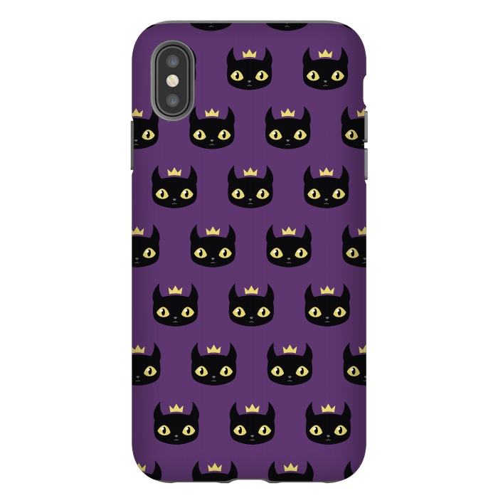 iPhone Xs Max StrongFit Black cat pattern by Laura Nagel