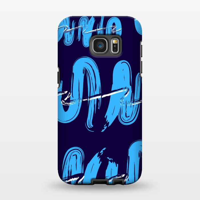 Galaxy S7 EDGE StrongFit ZIG ZAG BLUE  by MALLIKA
