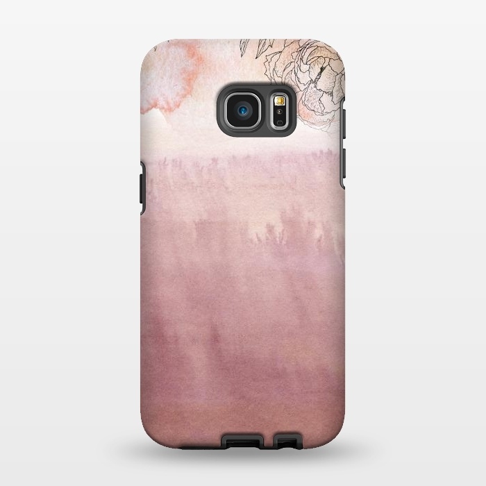 Galaxy S7 EDGE StrongFit Blush ink and florals by  Utart
