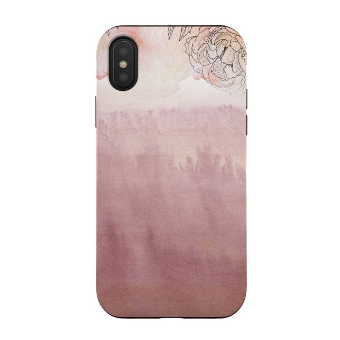 iPhone Xs / X StrongFit Blush ink and florals by  Utart