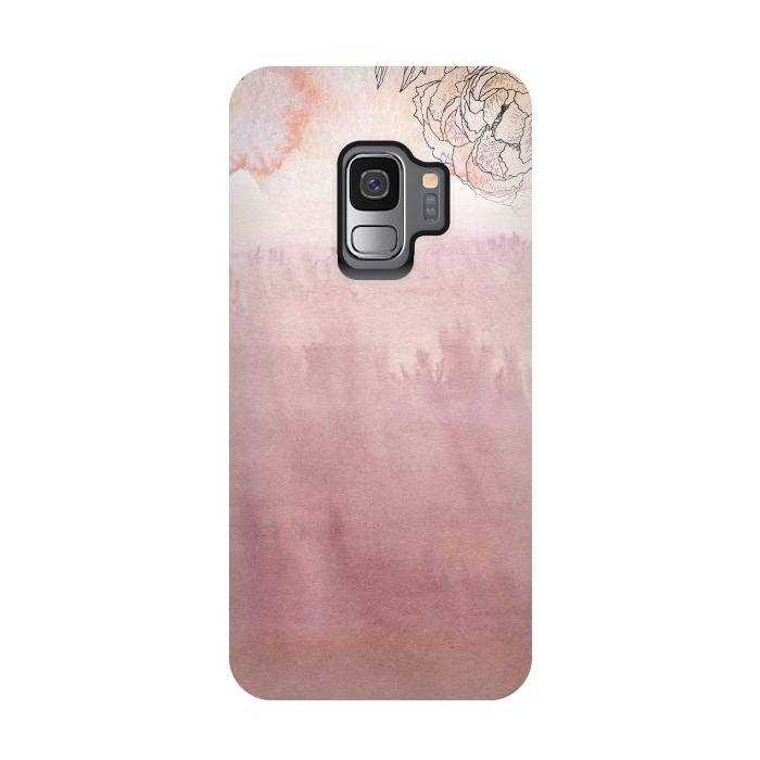 Galaxy S9 StrongFit Blush ink and florals by  Utart
