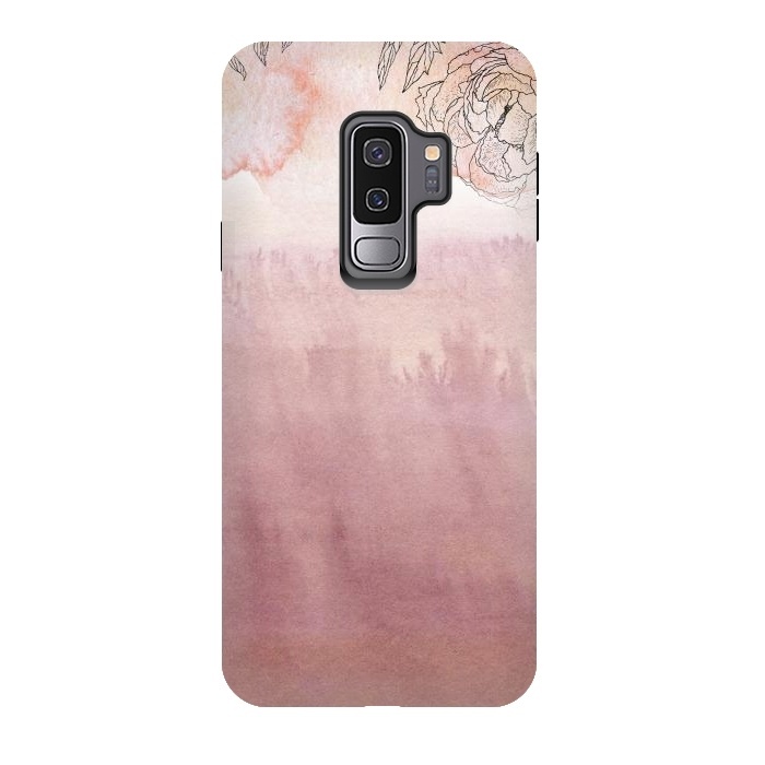 Galaxy S9 plus StrongFit Blush ink and florals by  Utart