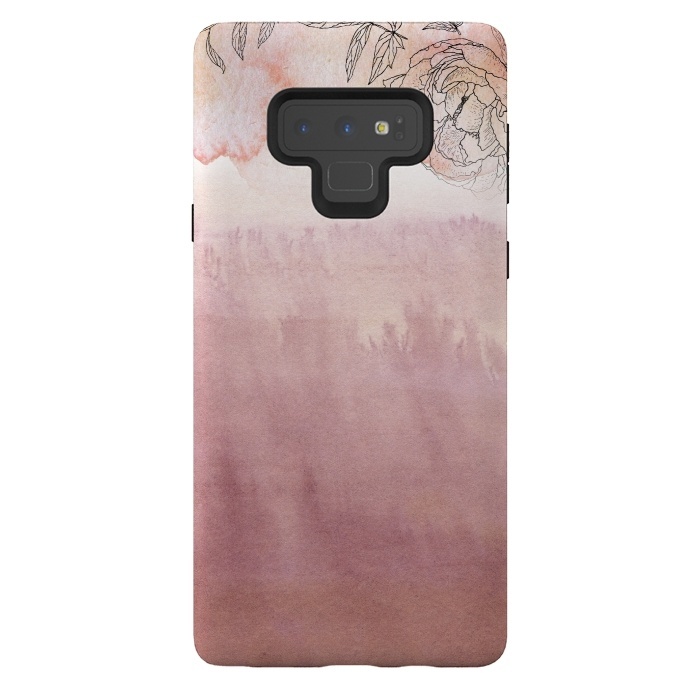 Galaxy Note 9 StrongFit Blush ink and florals by  Utart