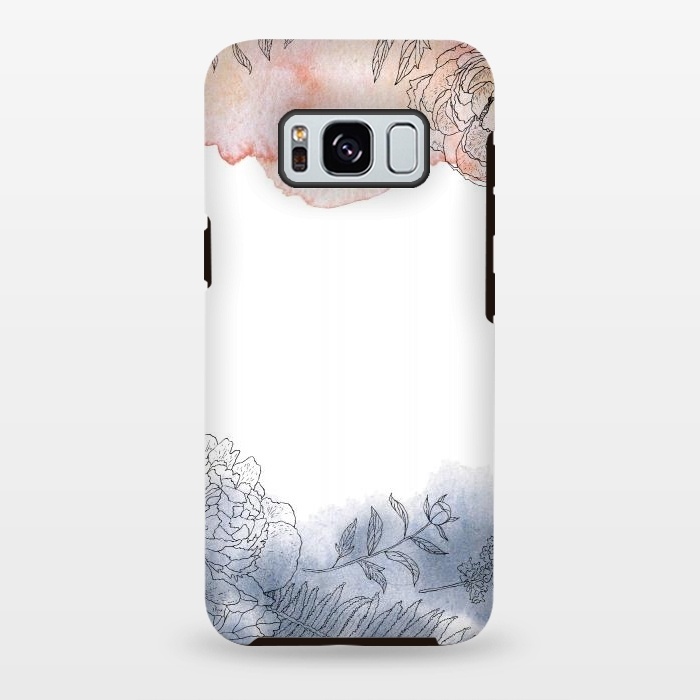 Galaxy S8 plus StrongFit Blush and Blue Ink and Florals  by  Utart