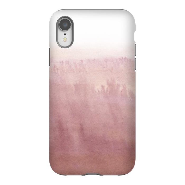 iPhone Xr StrongFit Pink and White hand drawn ink landscape  by  Utart
