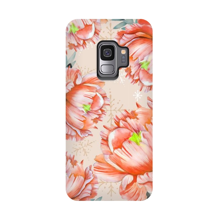 Galaxy S9 StrongFit Lovely Peony by Creativeaxle